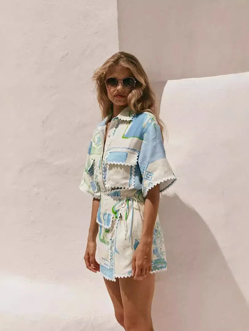 Kimberley - Women's Patchwork Two-Piece Set