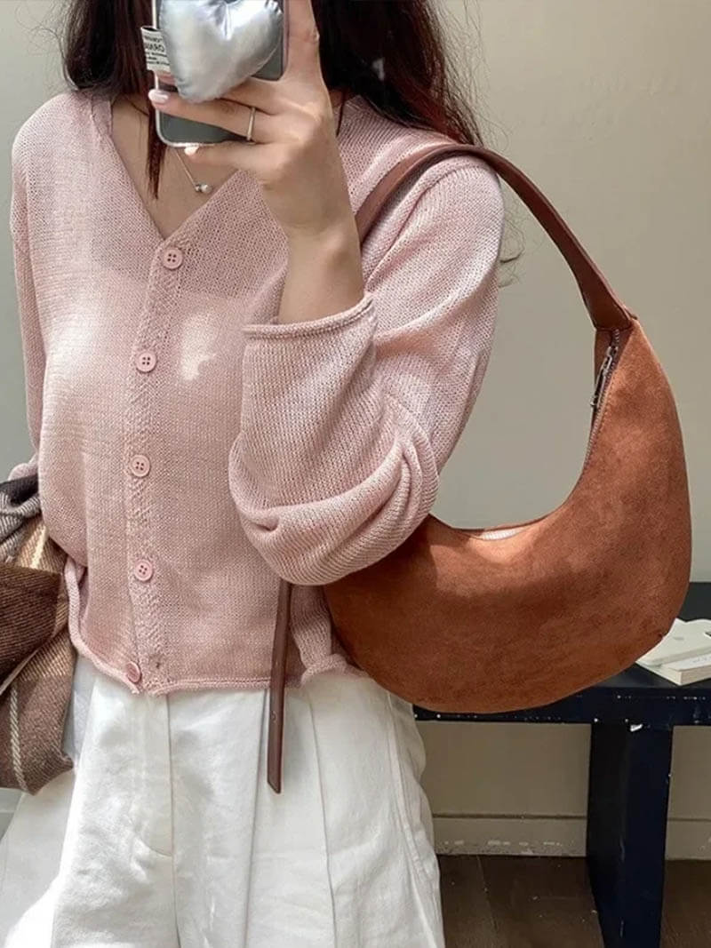 Maisie - Women's Halfmoon Faux Suede Bag - photo 6