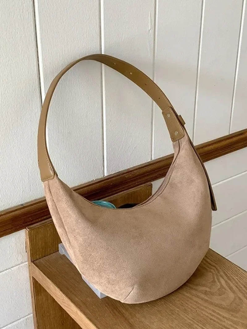 Maisie - Women's Halfmoon Faux Suede Bag - photo 8