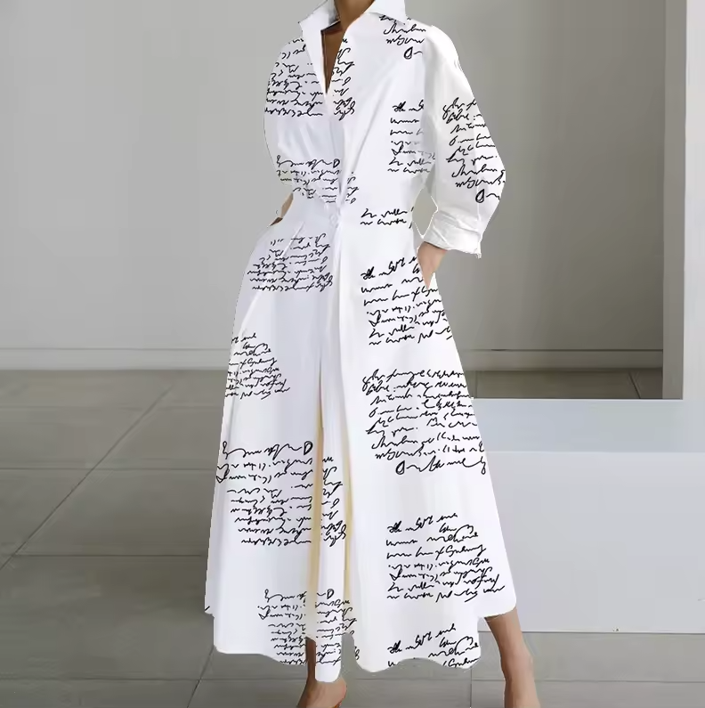 Estelle - Women's Collared Shirt Dress with Button-Down Front and Cinched Waist - photo 3