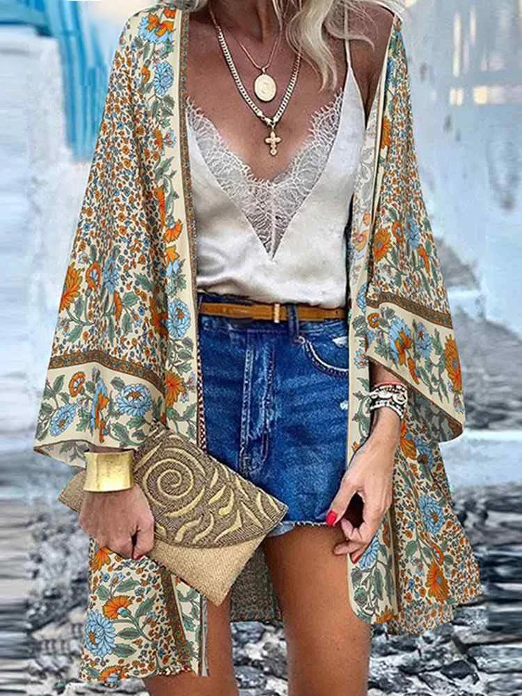 Candice - Women's Lightweight Floral Summer Cardigan (Plus Size Available)