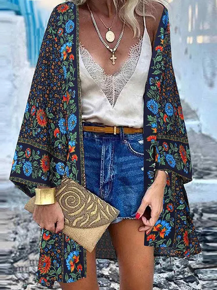 Candice - Women's Lightweight Floral Summer Cardigan (Plus Size Available)