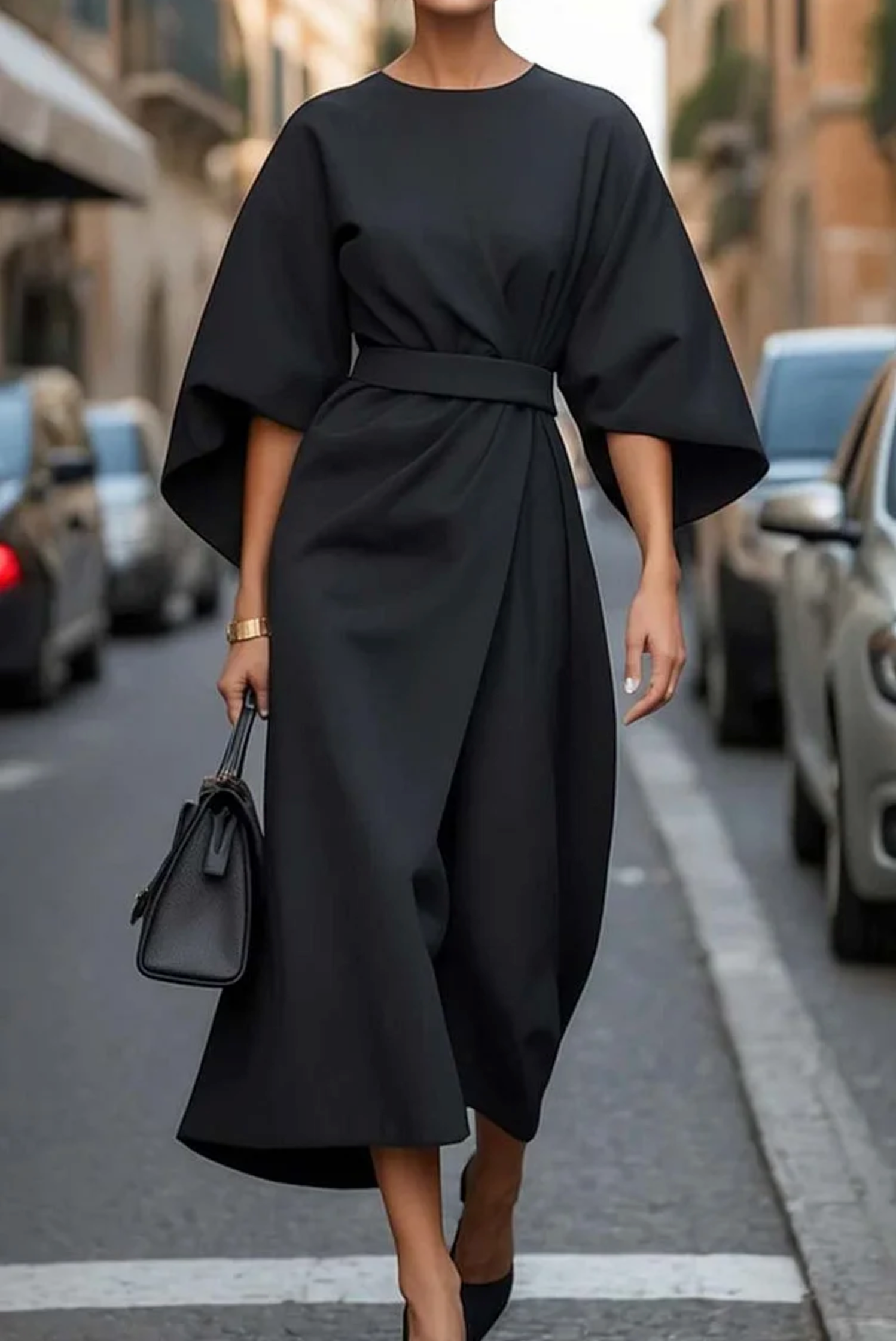 Eliza - Women's Belted Maxi Dress