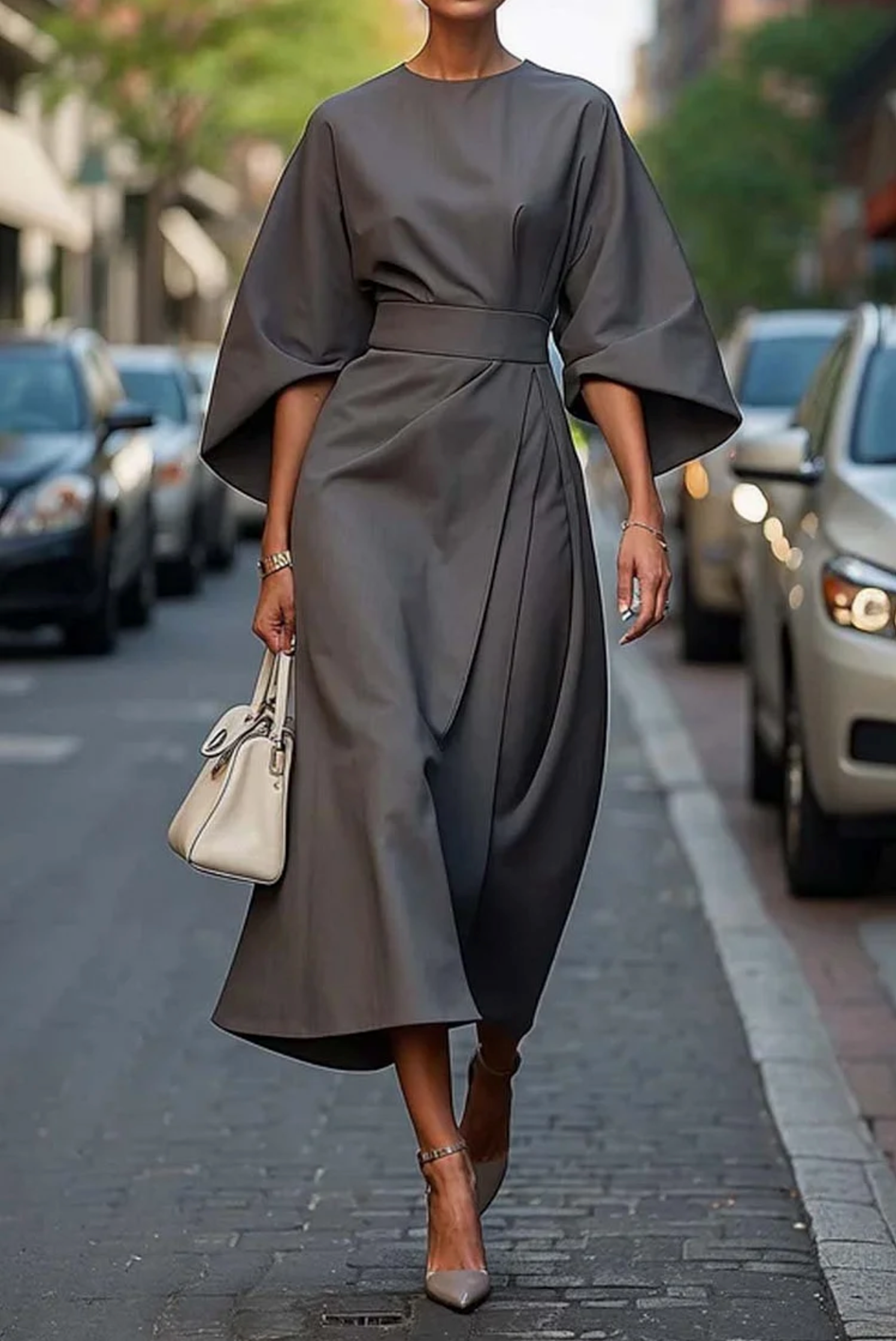 Eliza - Women's Belted Maxi Dress