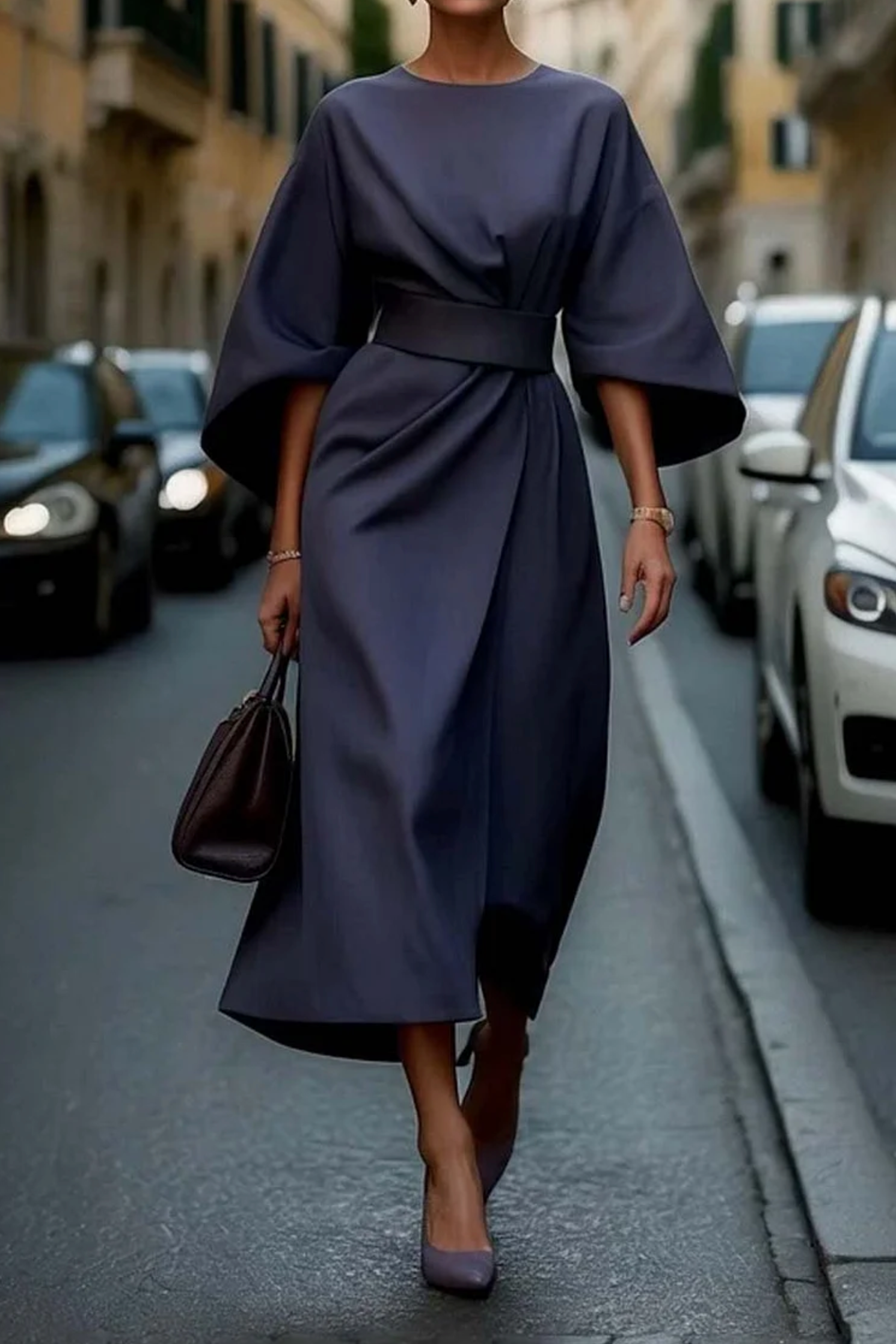 Eliza - Women's Belted Maxi Dress