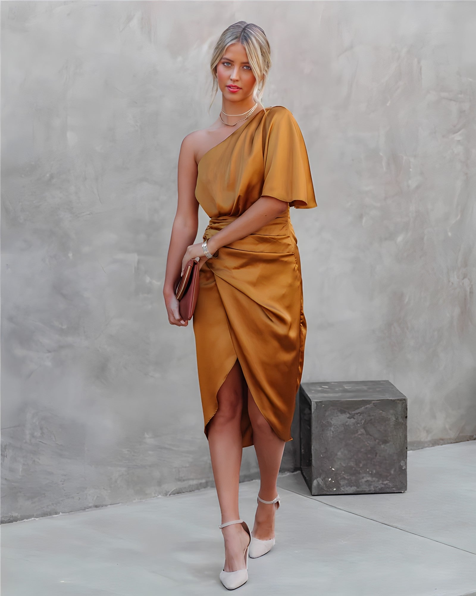 Celeste - Vestido de cóctel de seda para mujer
