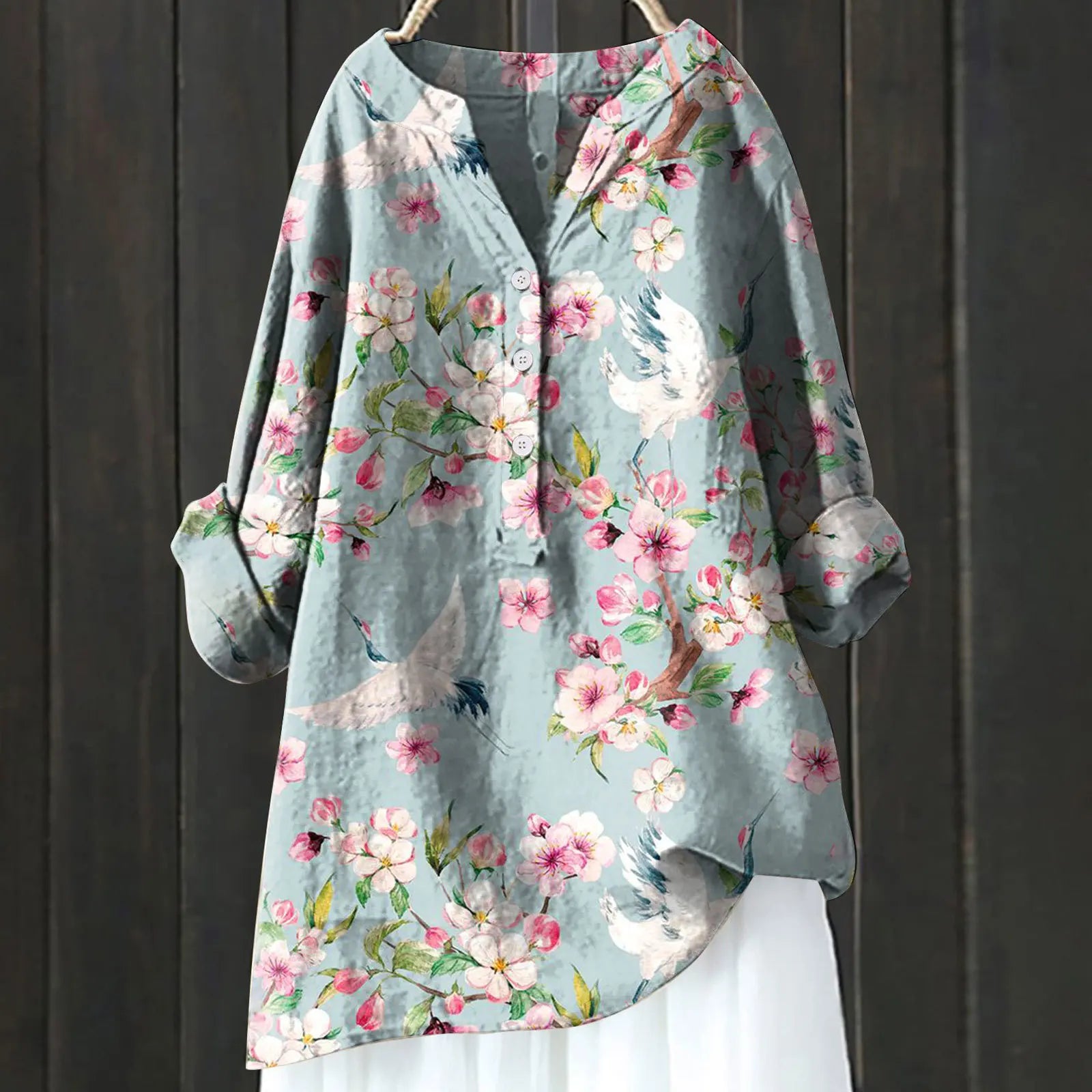 Women's Poppy – Chic Blouse with Floral Accents