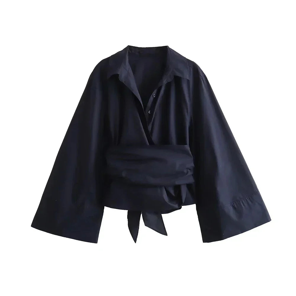 Casey - Women's Long-Sleeved Kimono Blouse