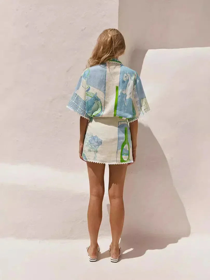 Kimberley - Women's Patchwork Two-Piece Set
