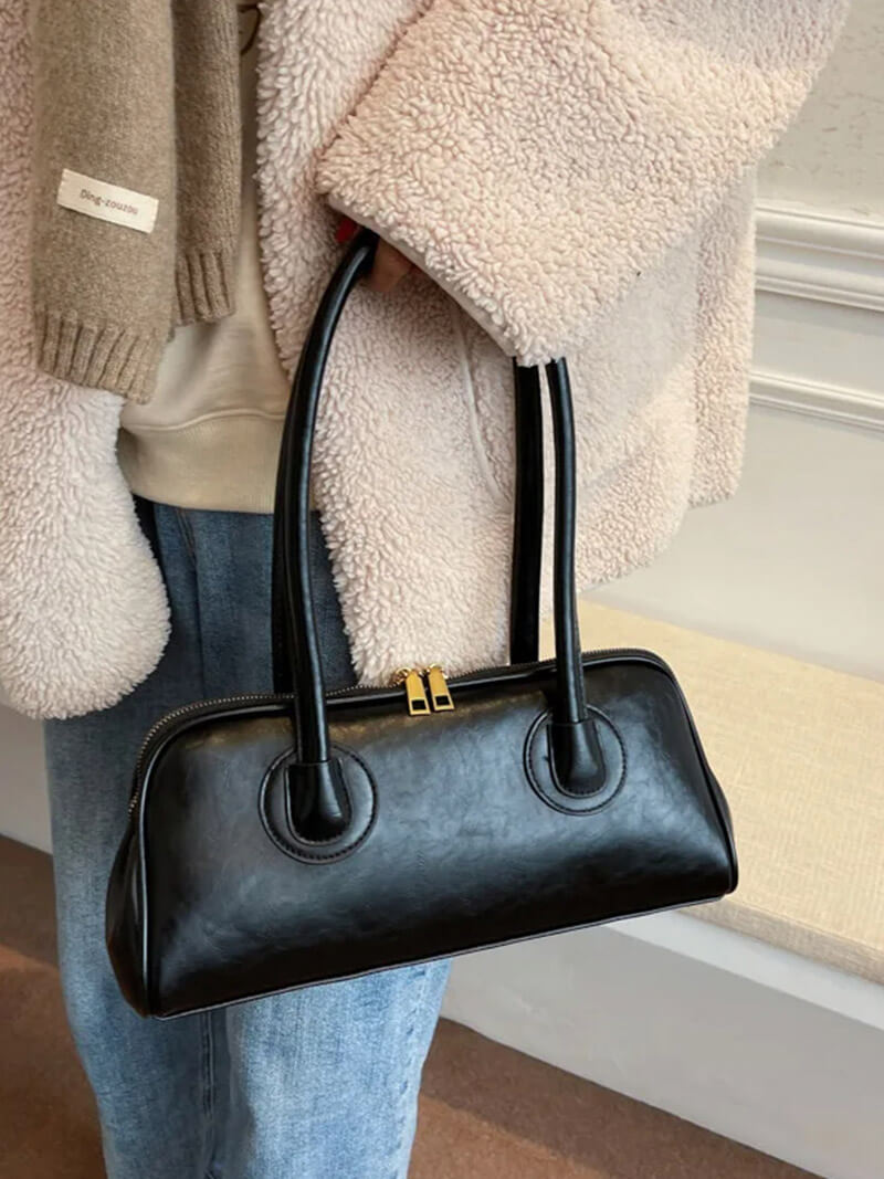 Lila - Women's Faux Leather Shoulder Bag with Vintage Charm - photo 3