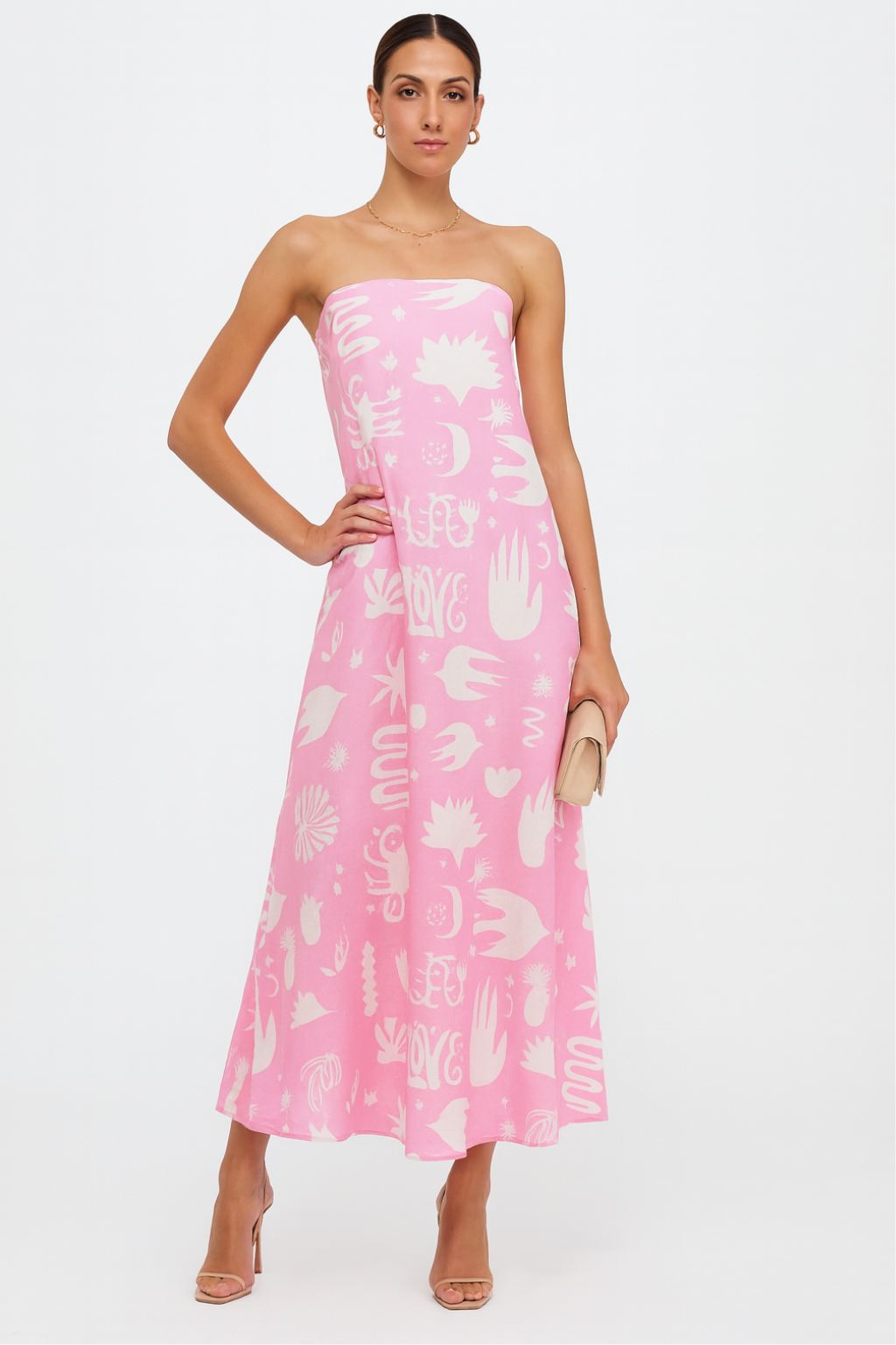 Stella - Women's Tropical Print Strapless Maxi Dress with Flowy Design - photo 6