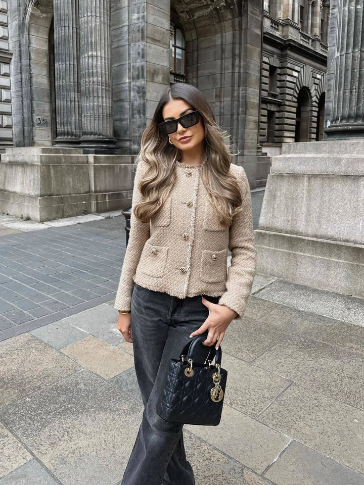 Aisha - Women's Cropped Tweed Jacket