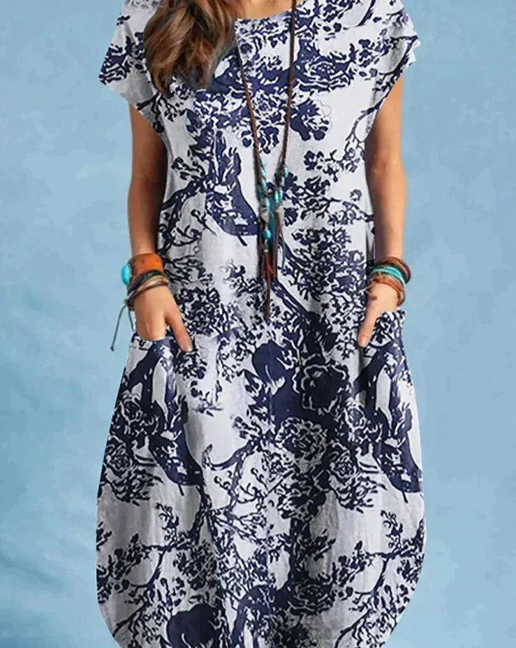 Hattie - Women's Vintage Midi Dress (Plus Size Available)