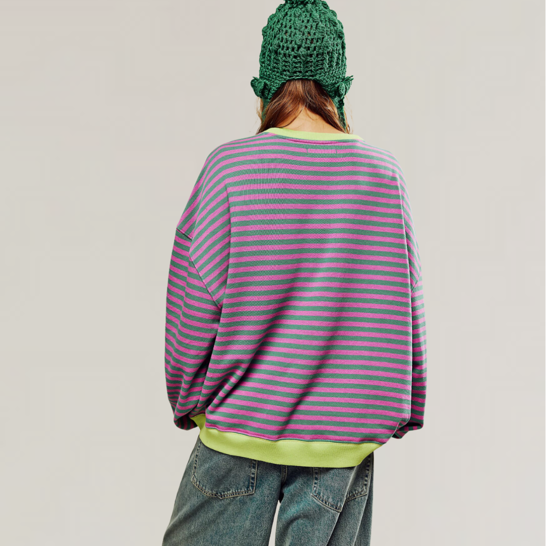 Zoe - Women's Oversized Striped Sweater