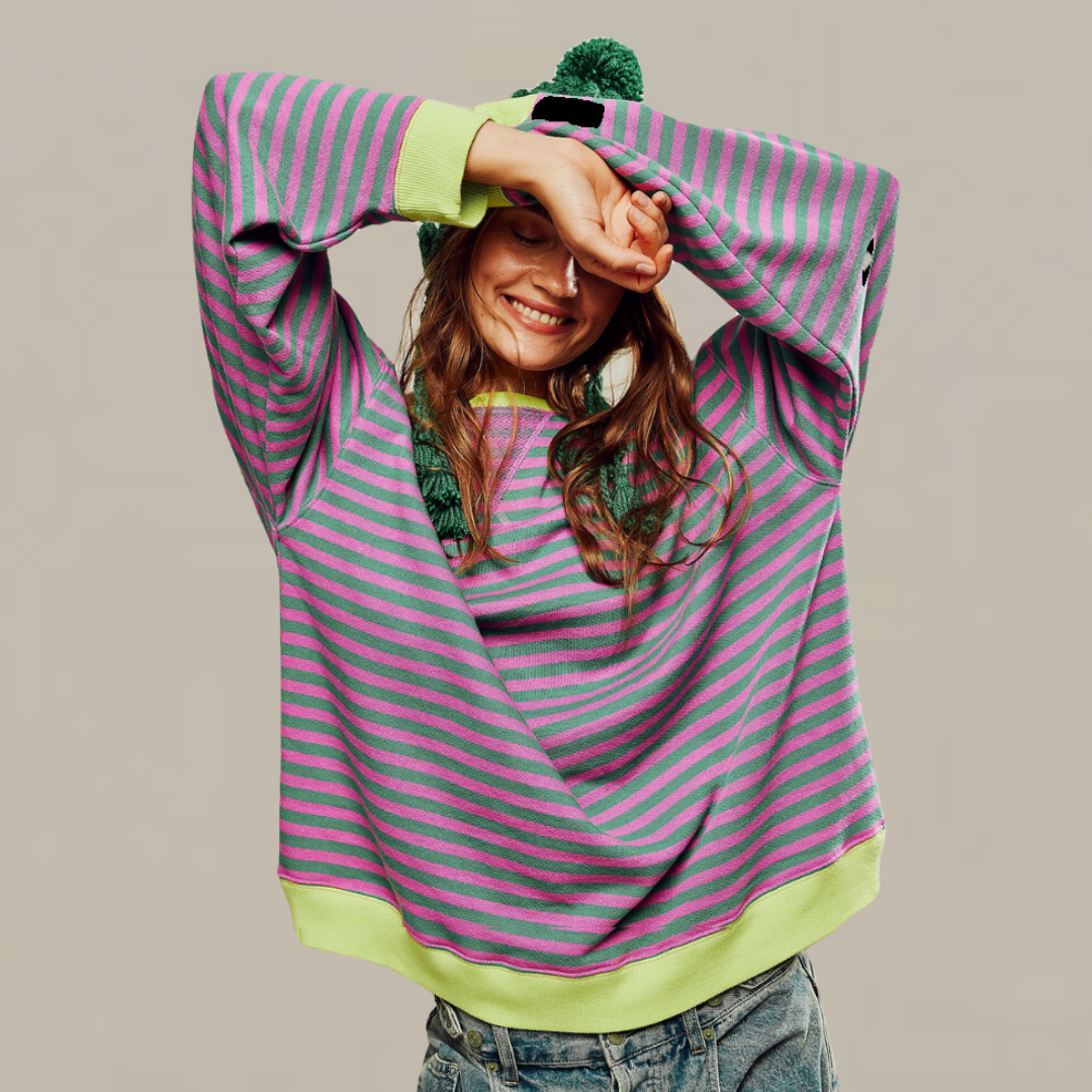 Zoe - Women's Oversized Striped Sweater