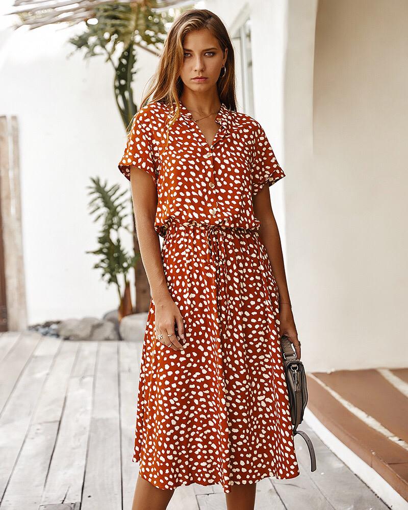 Hazel - Women's Leopard Print Midi Dress - photo 6