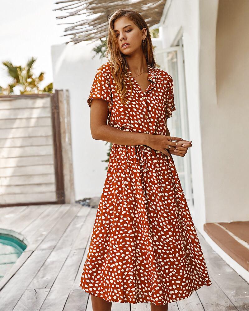 Hazel - Women's Leopard Print Midi Dress - photo 8