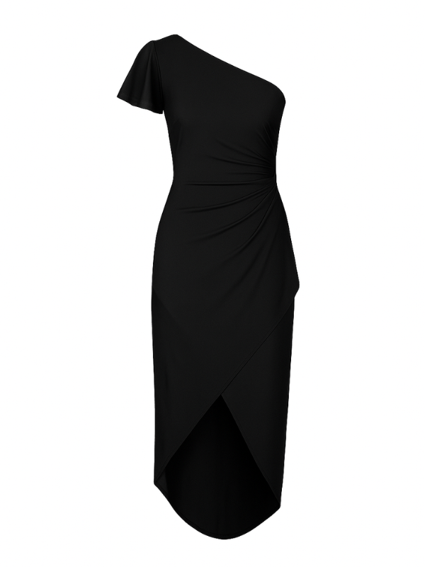 Alice - Women's Ruffle Trim One Shoulder Dress - photo 2