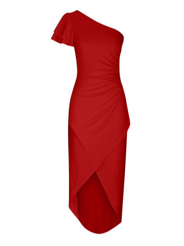 Alice - Women's Ruffle Trim One Shoulder Dress - photo 6