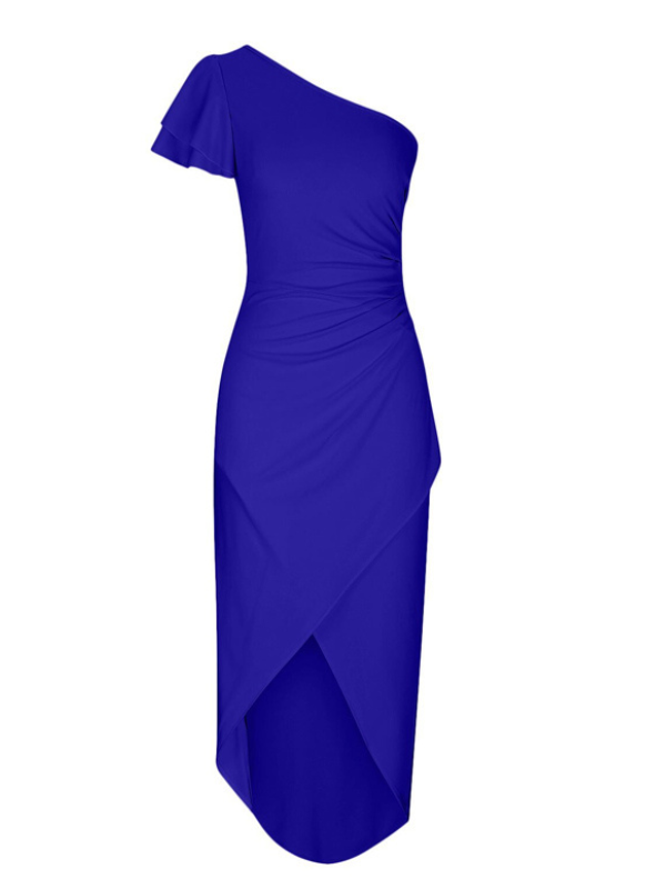 Alice - Women's Ruffle Trim One Shoulder Dress - photo 4