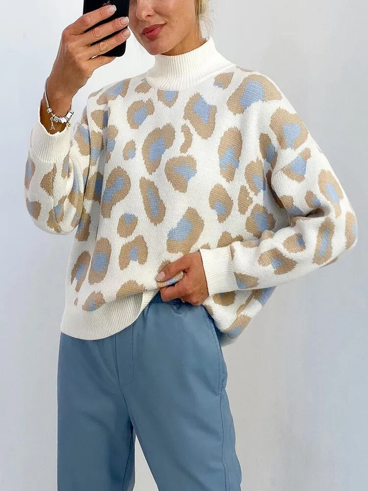 Ivy - Women's Print Turtleneck Sweater