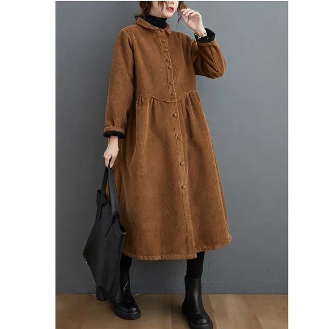 Crystal - Women's and Relaxed Corduroy Dress (Plus Size Available)