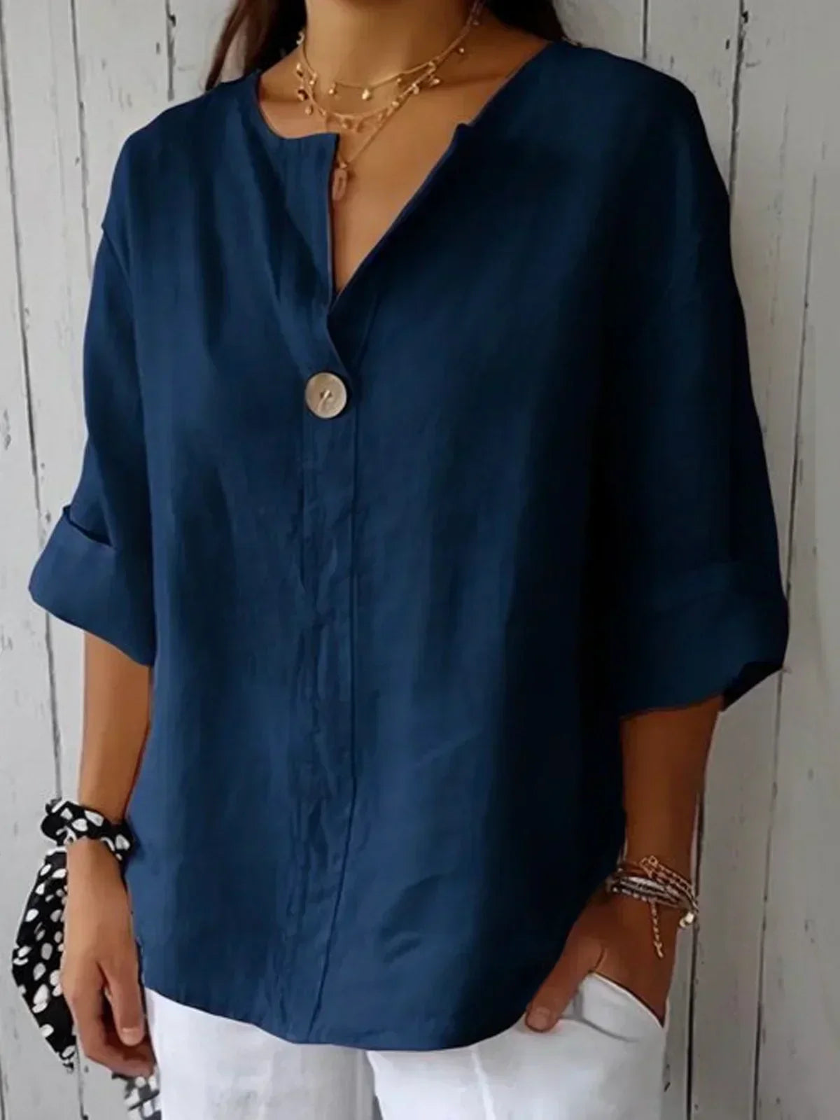 Aveline - Women's V-Neck Blouse (Plus Size Available) - photo 6