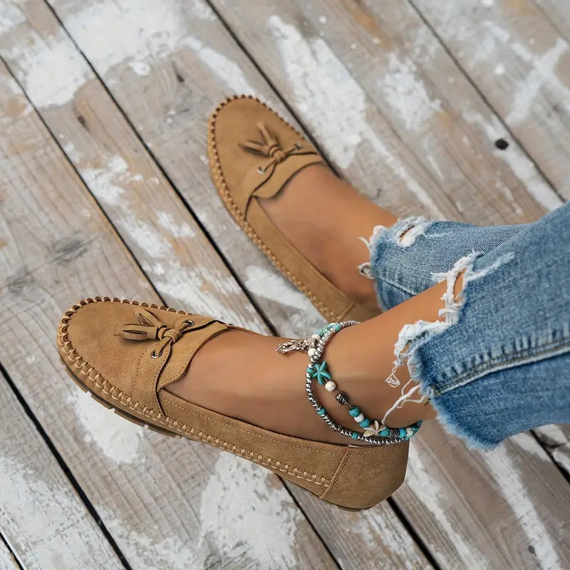 Women's Comfortable Loafers - Slip-On Cushioned