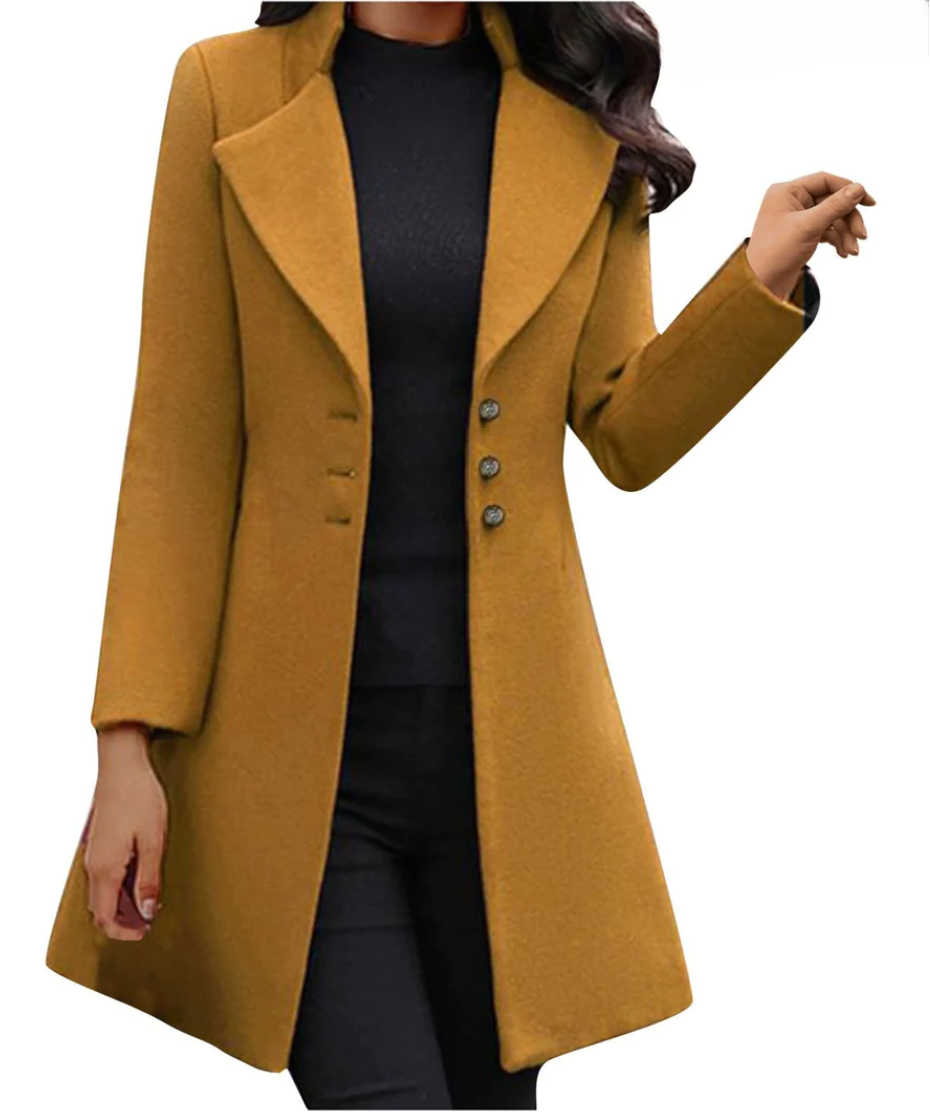 Audrina - Women's Italian Coat with Long Sleeves
