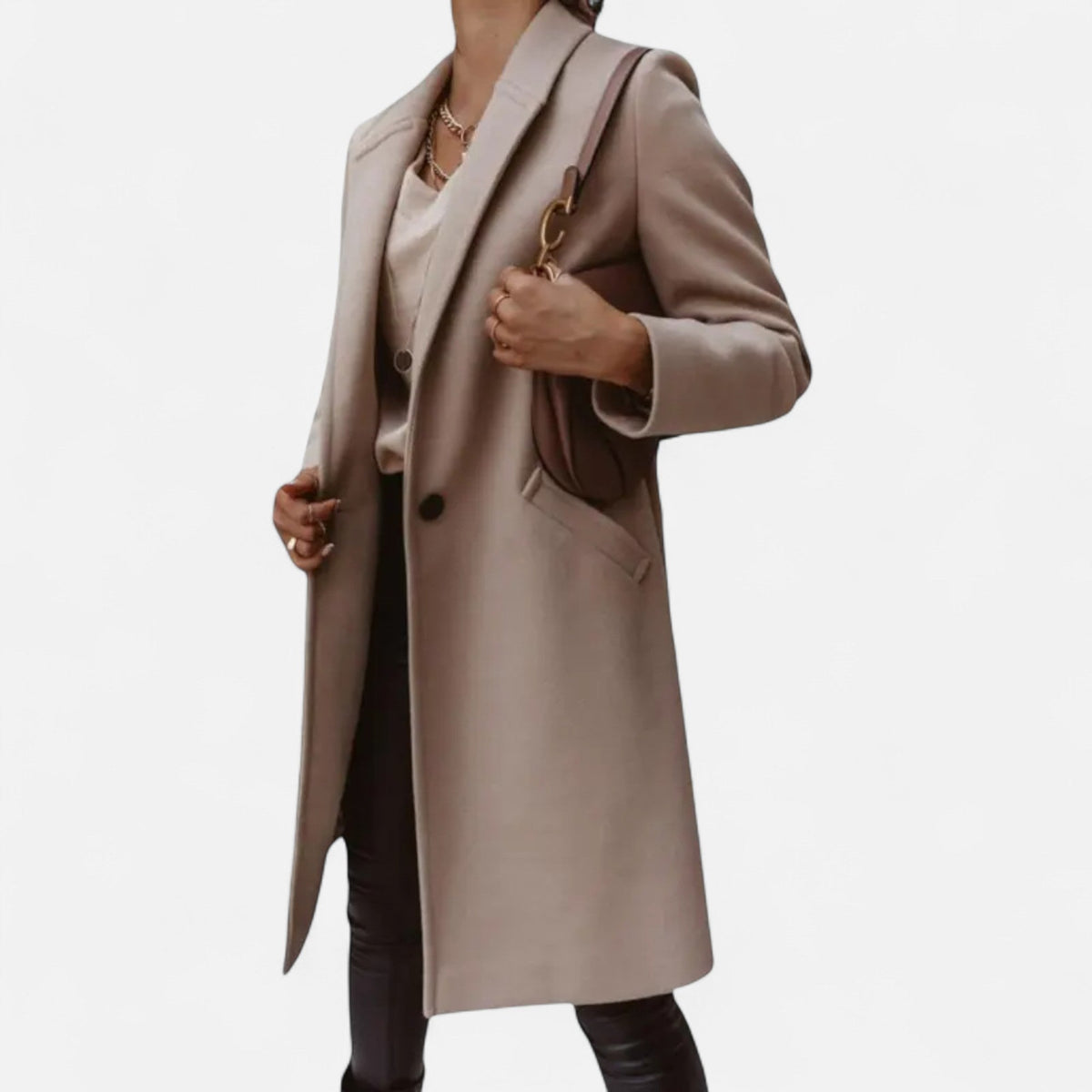 Ada - Women's Longline Coat with Button Front - photo 5