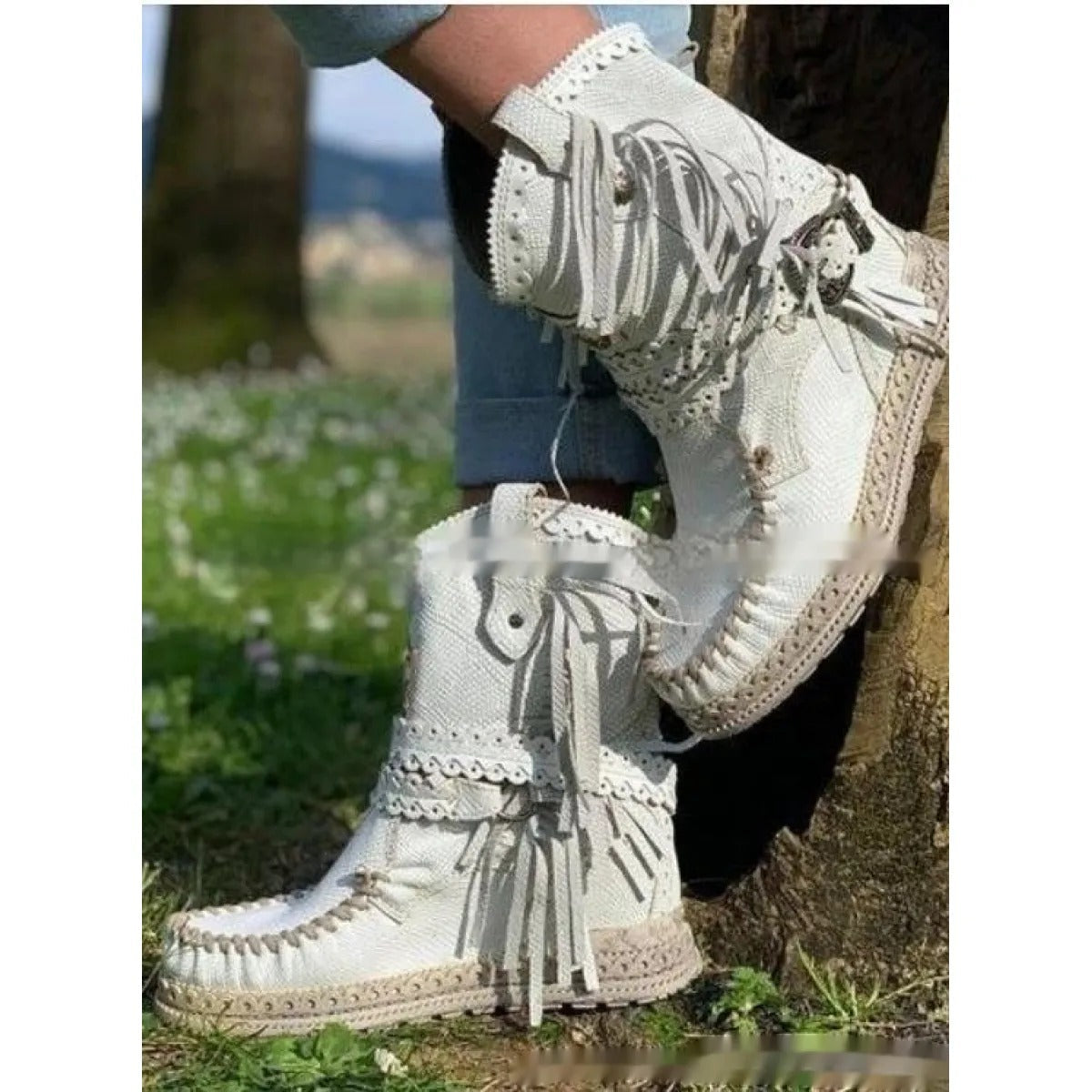 Adele - Women's Boho Fringe Ankle Boots - photo 5