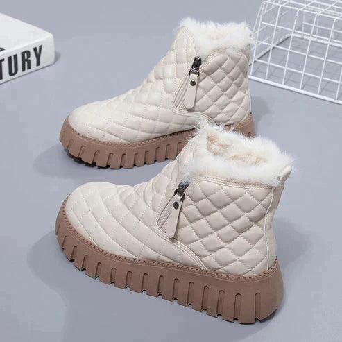 Adley - Women's Ankle Boots in Quilted Finish with Faux Fur Trim - photo 2