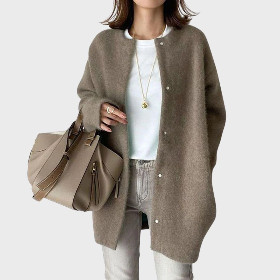 Agatha - Women's Relaxed Cardigan with Button Front - photo 6