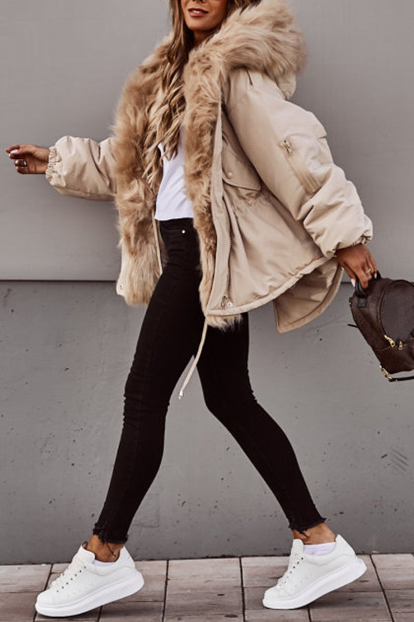 Alexa - Women's Parka in Fleece Lining with Hood - photo 4