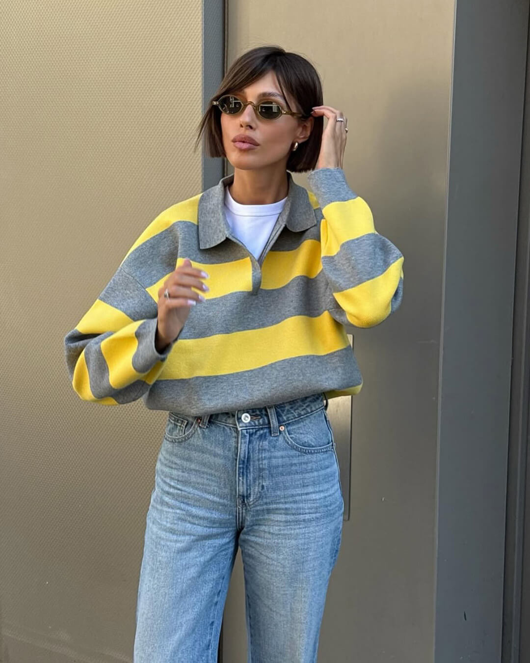 Allegra - Women's Jumper in Knit with Stripe - photo 1