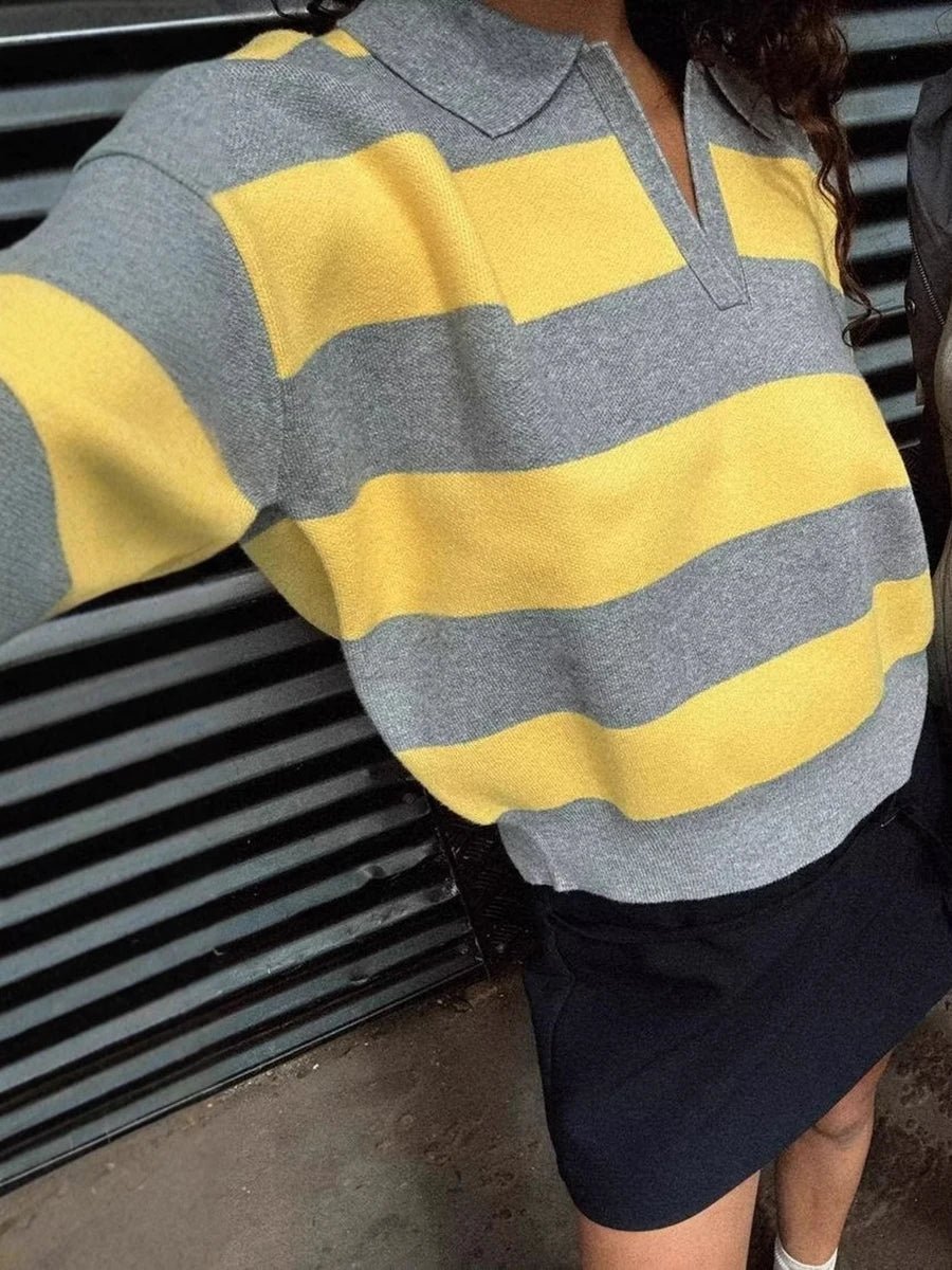 Allegra - Women's Jumper in Knit with Stripe - photo 5