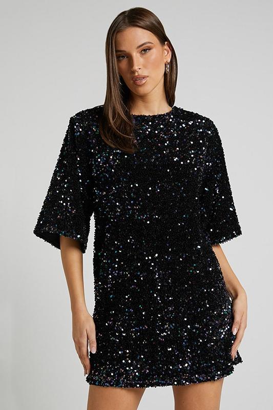 Camellia - Women's Backless Sequin Mini Dress Party Outfit Nightclub Wear