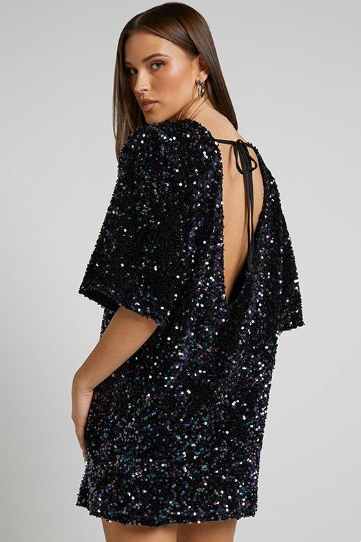 Camellia - Women's Backless Sequin Mini Dress Party Outfit Nightclub Wear