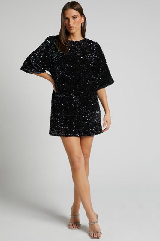 Camellia - Women's Backless Sequin Mini Dress Party Outfit Nightclub Wear
