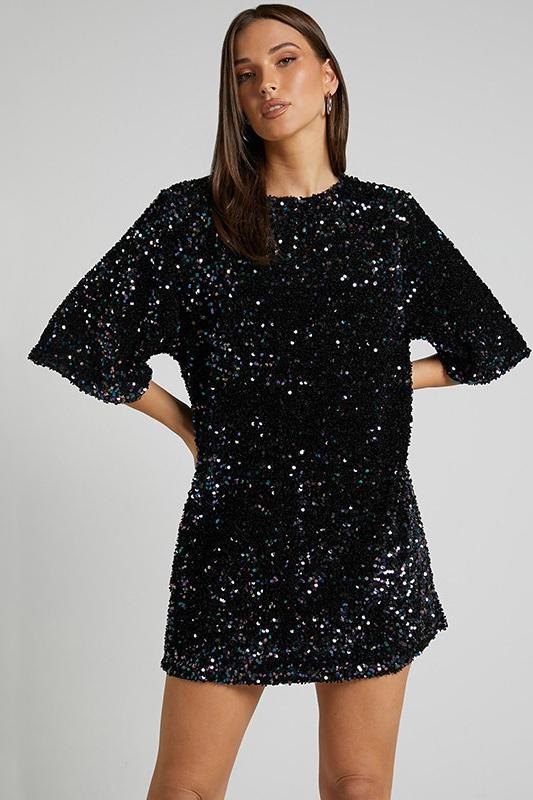 Camellia - Women's Backless Sequin Mini Dress Party Outfit Nightclub Wear