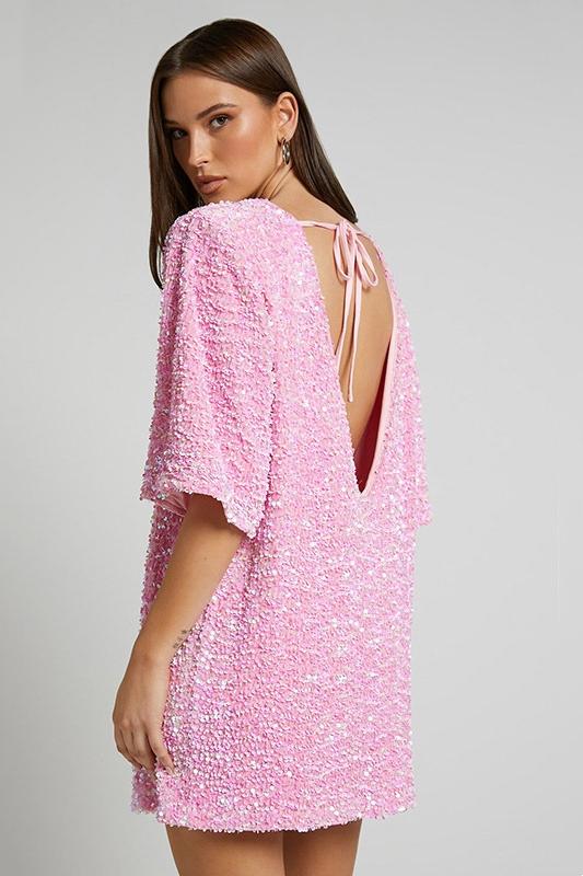 Camellia - Women's Backless Sequin Mini Dress Party Outfit Nightclub Wear