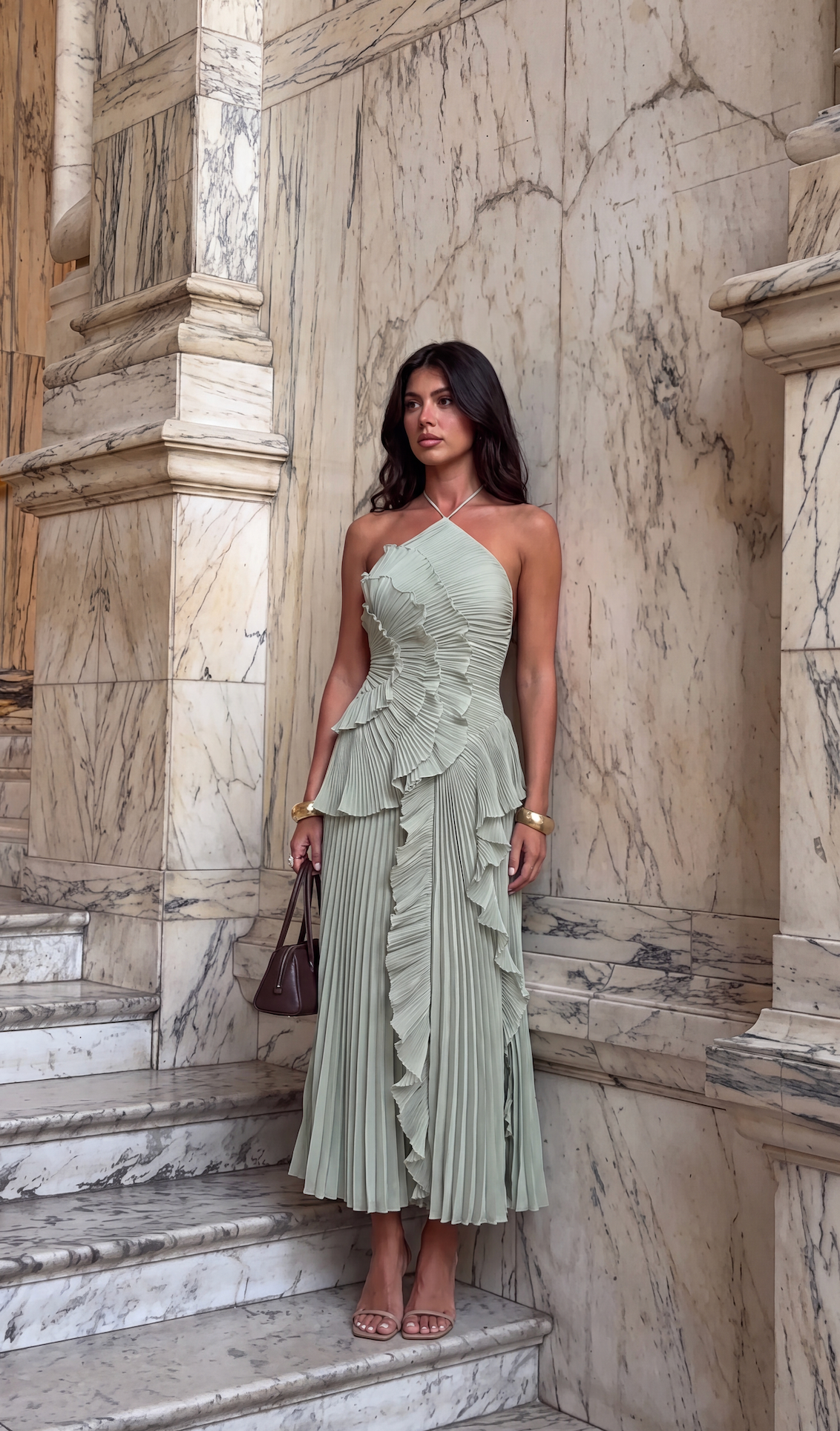 Amara - Women's Maxi Dress with Pleats - photo 6