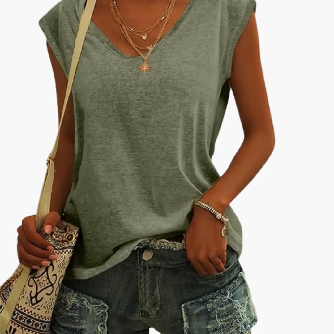 Andra - Women's Relaxed Top with Sleeveless Cut - photo 1