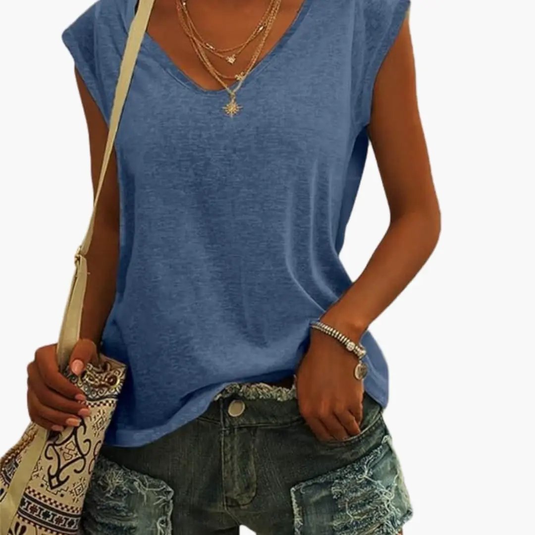 Andra - Women's Relaxed Top with Sleeveless Cut - photo 2