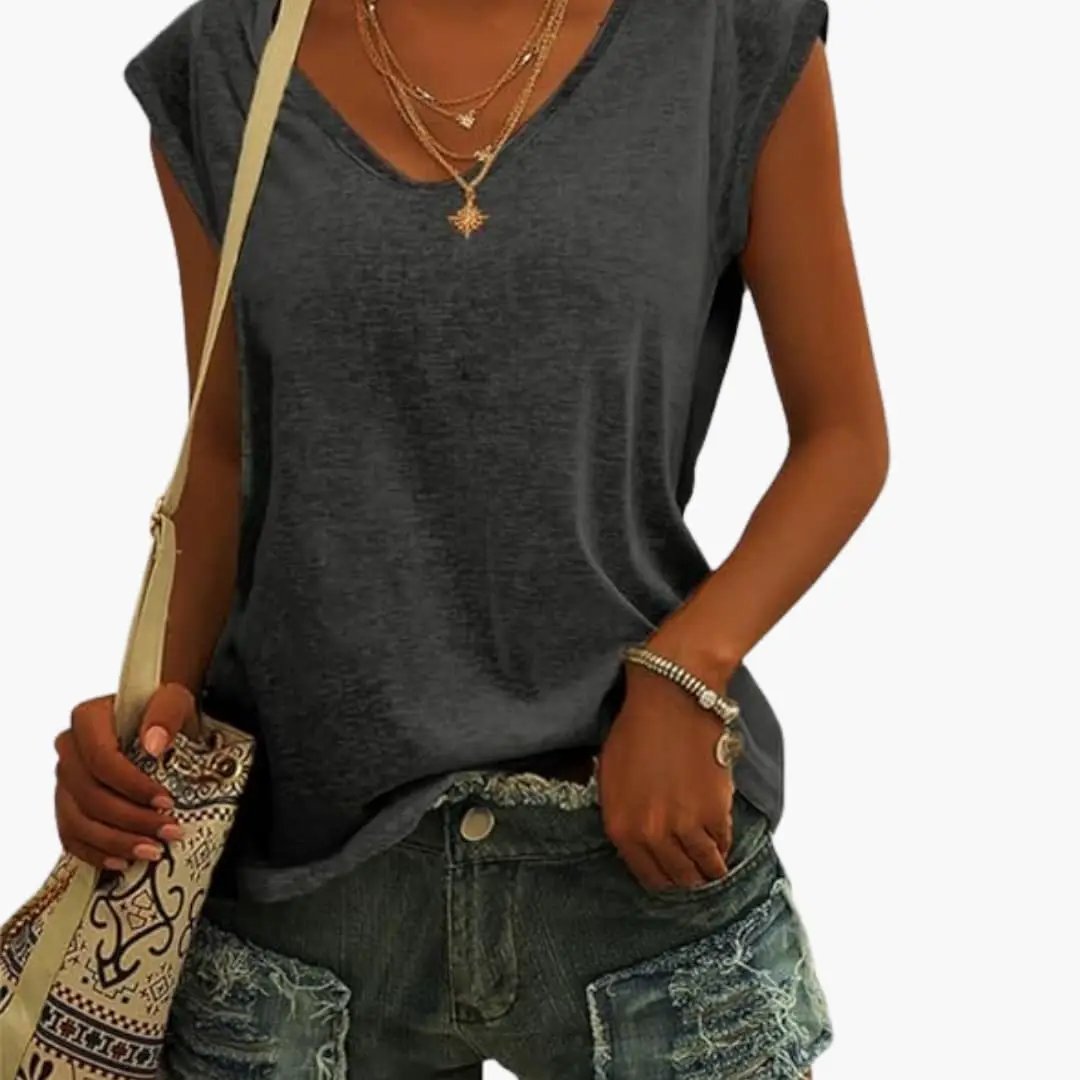 Andra - Women's Relaxed Top with Sleeveless Cut - photo 3