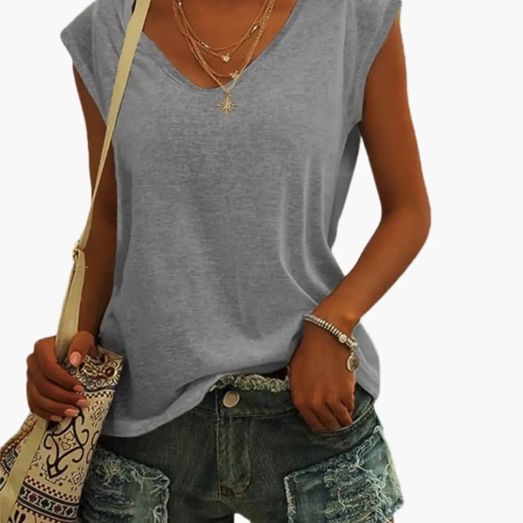 Andra - Women's Relaxed Top with Sleeveless Cut - photo 4