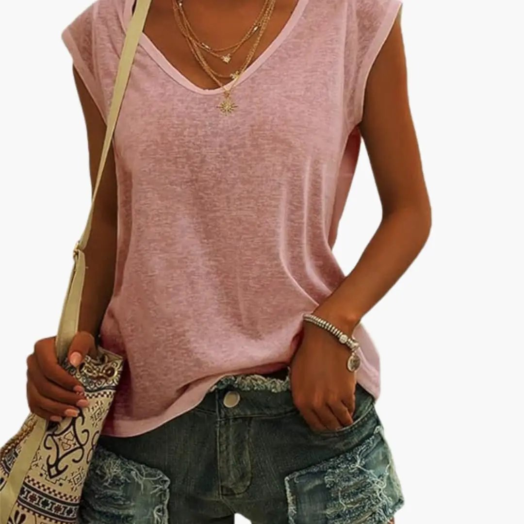 Andra - Women's Relaxed Top with Sleeveless Cut - photo 5