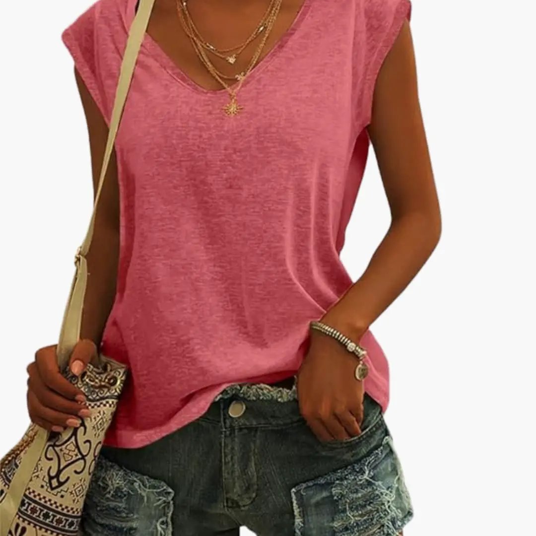 Andra - Women's Relaxed Top with Sleeveless Cut - photo 6