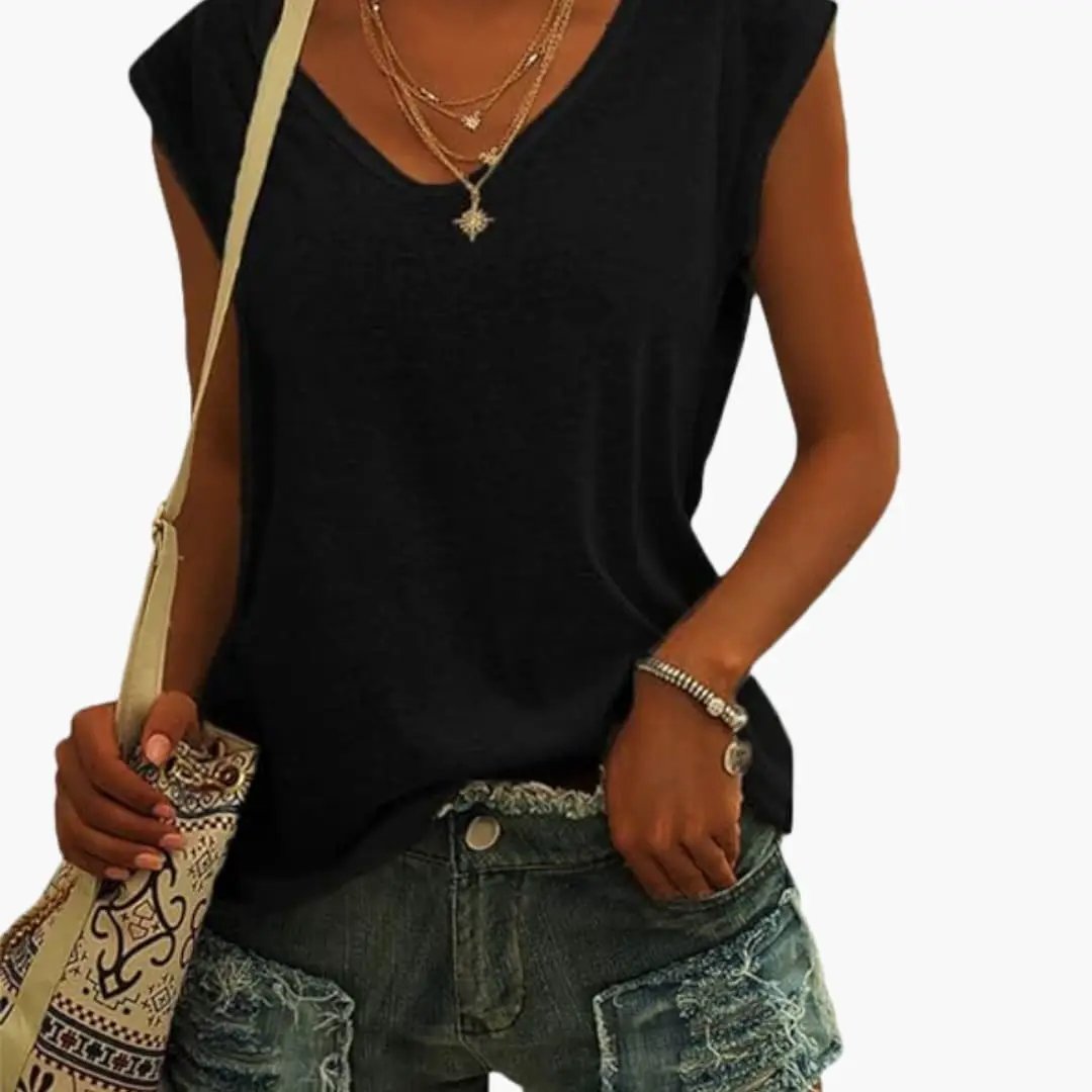 Andra - Women's Relaxed Top with Sleeveless Cut - photo 7