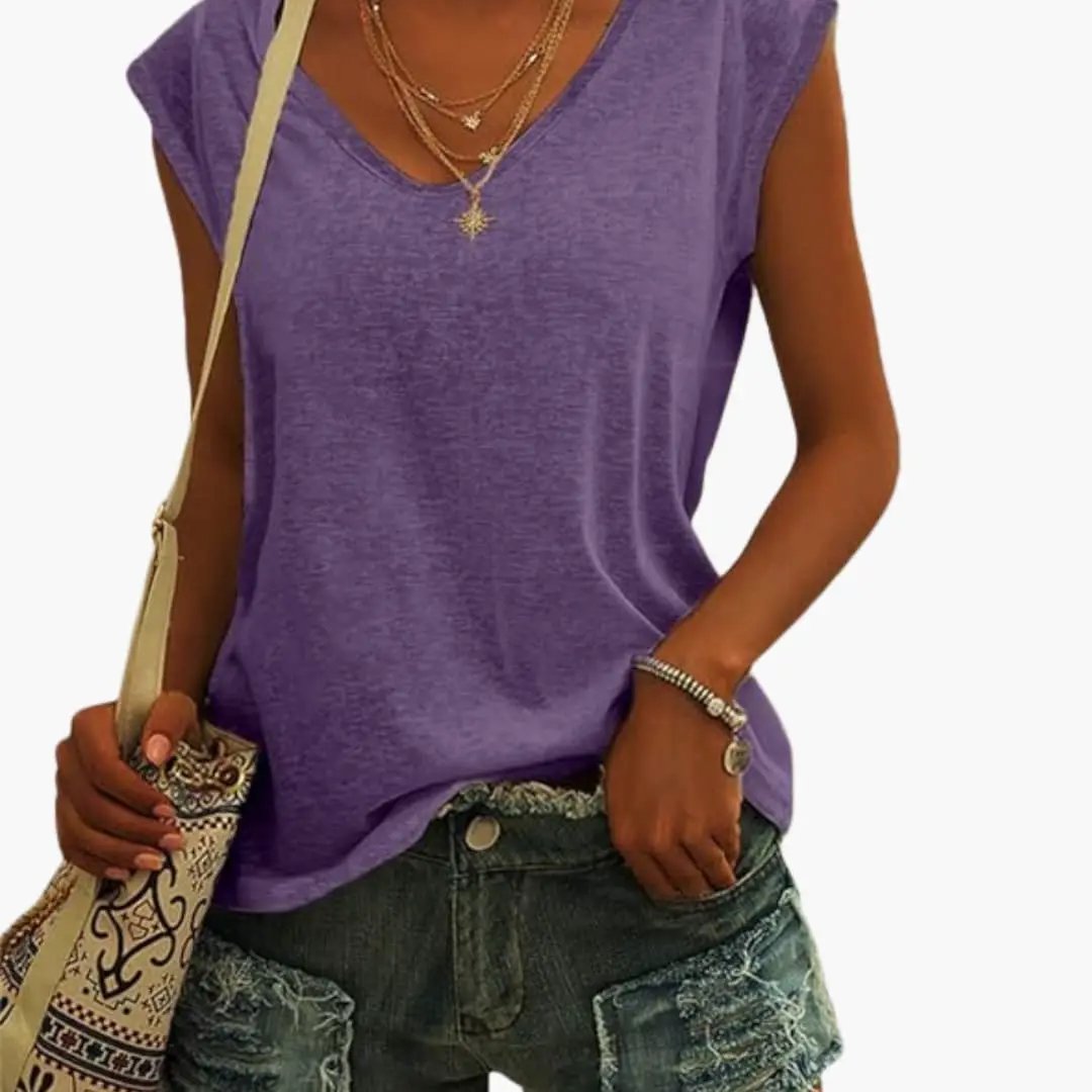 Andra - Women's Relaxed Top with Sleeveless Cut - photo 9